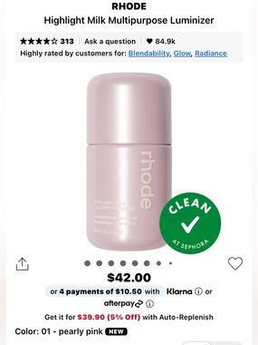 RHODE brand new Pearly Pink Highlight Milk Luminizer